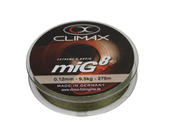 Climax: 8-fach geflochtene Angelschnur 0,12mm Grün